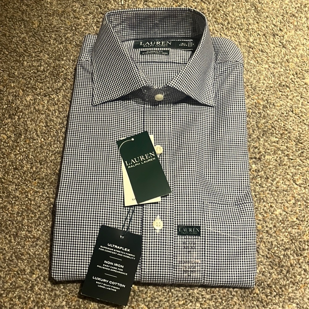 Ralph Lauren Navy/white dress shirt